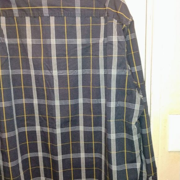 C E. Schmidt Nwot Men's Black and Yellow Plaid Button Down Shirt - Picture 11 of 12